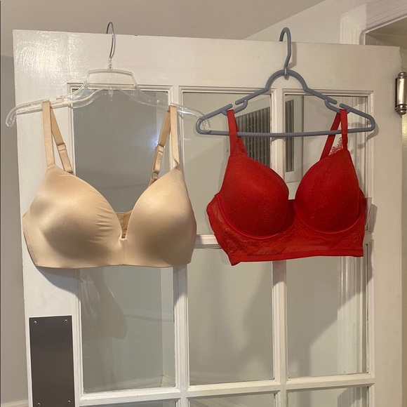 Auden Other - Bundle of 2 size 40D Auden Bras (red NWT) Cream NWOT